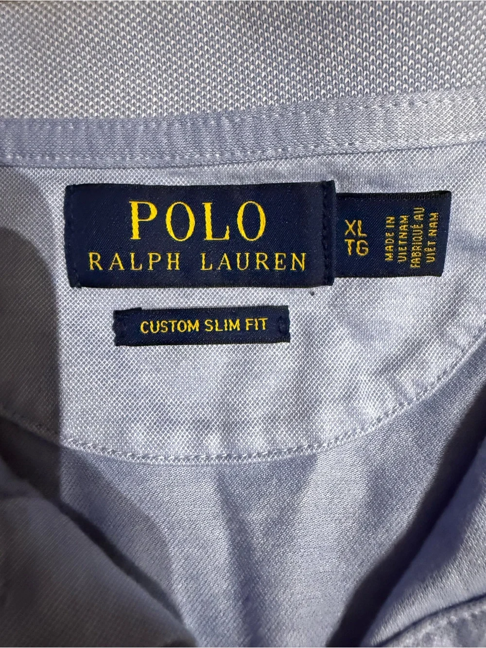 Ralph Lauren Light Blue Polo with White Trim